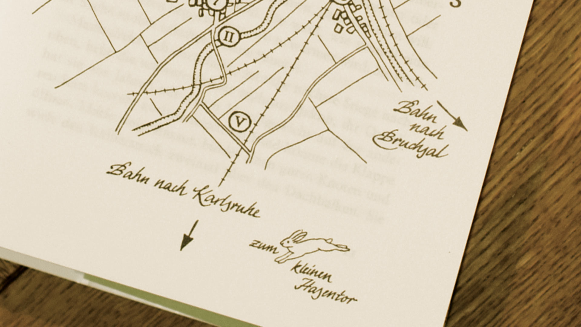 Ausschnitt der illustrierten Dorfkarte des Buches "Und doch ist es Heimat" von Jochen Metzger